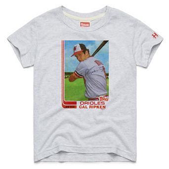 Youth Homage Cal Ripken Jr. Ash Baltimore Orioles Topps Baseball Card Tri-Blend T-Shirt