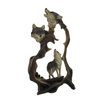 Howling Mountain Wolves Cutout Statue