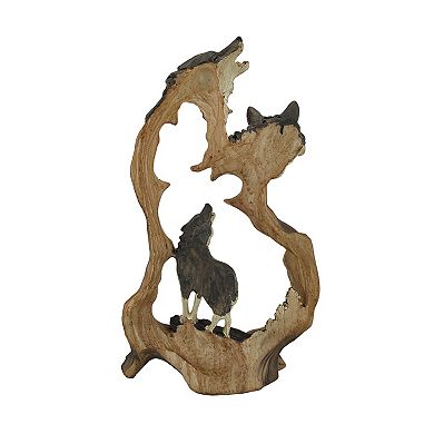 Howling Mountain Wolves Cutout Statue