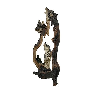 Howling Mountain Wolves Cutout Statue