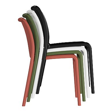 3-Piece Outdoor Patio Bistro Balcony Furniture Set With Stackable Chairs