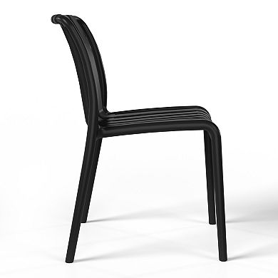 3-Piece Outdoor Patio Bistro Balcony Furniture Set With Stackable Chairs