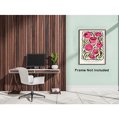 Floral Wall Art, Peony Botanical Canvas Prints, Colorful Home Decor
