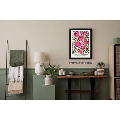 Floral Wall Art, Peony Botanical Canvas Prints, Colorful Home Decor