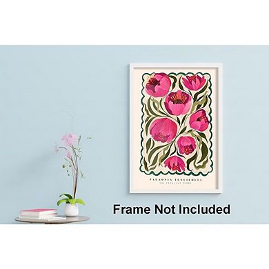 Floral Wall Art, Peony Botanical Canvas Prints, Colorful Home Decor