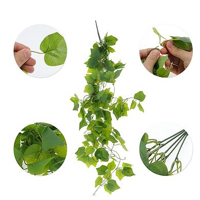 2 Pcs Artificial Hanging Plants for Room Patio Home Wall Garden Decoration Green 41.3"