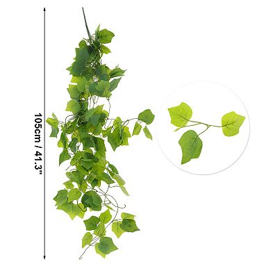 2 Pcs Artificial Hanging Plants for Room Patio Home Wall Garden Decoration Green 41.3"