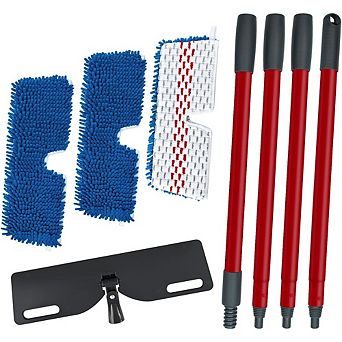Flat Floor Mop for Wet & Dry Cleaning with 3 Reusable Microfiber Pads