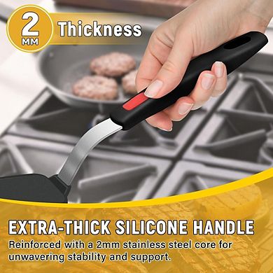 Flexible Silicone Spatula Turner, Heat-Resistant, Nonstick