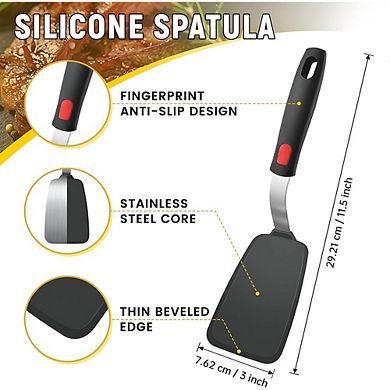 Flexible Silicone Spatula Turner, Heat-Resistant, Nonstick