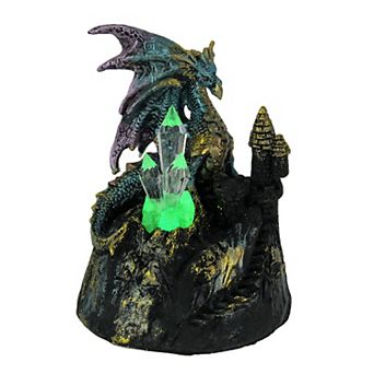Blue Dragon of Crystal Castle Color Changing LED Statue