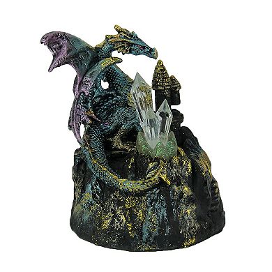 Blue Dragon of Crystal Castle Color Changing LED Statue