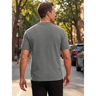 Men's Textured T-Shirts Short Sleeve Crew Neck Soft Casual Summer Tee Shirt