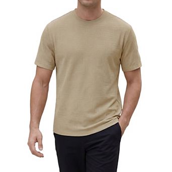 Men's Textured T-Shirts Short Sleeve Crew Neck Soft Casual Summer Tee Shirt