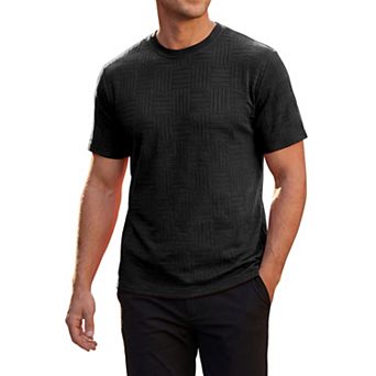 Men's Textured T-Shirts Short Sleeve Crew Neck Soft Casual Summer Tee Shirt