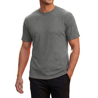 Men's Textured T-Shirts Short Sleeve Crew Neck Soft Casual Summer Tee Shirt