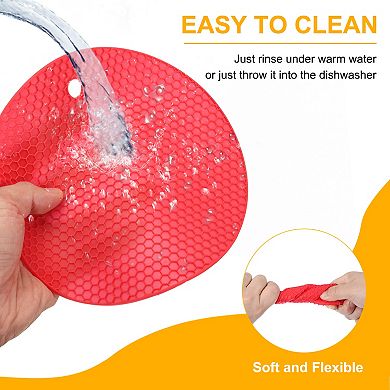 3Pcs Silicone Jar Opener Pads, Texture Can Opener Multipurpose Round Bottle Lid Opener
