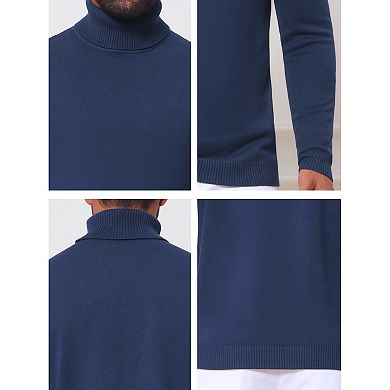 Men's Ribbed Turtleneck Sweater Long Sleeve Pullover Mock Neck Sweaters