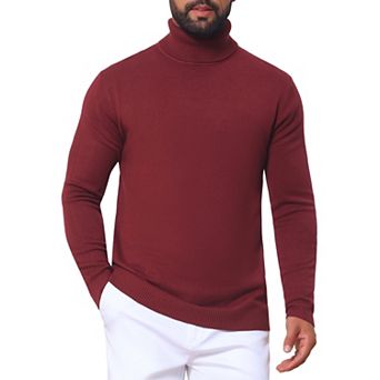 Men's Ribbed Turtleneck Sweater Long Sleeve Pullover Mock Neck Sweaters