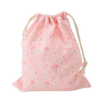 12.59"x9.84" 1 pc Bouquet Rabbit Drawstring Bag Beige