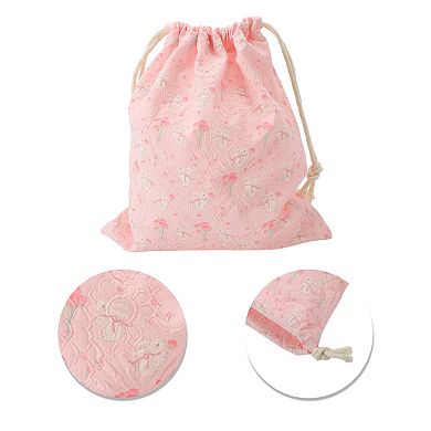12.59"x9.84" 1Pc Bouquet Rabbit Drawstring Bag Beige