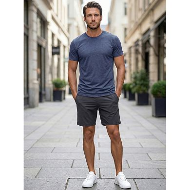 Men's Crew Neck T-Shirt Short Sleeve Stretch Casual Lightweight Tee Shirts
