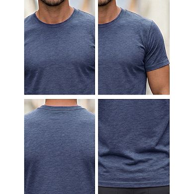 Men's Crew Neck T-Shirt Short Sleeve Stretch Casual Lightweight Tee Shirts