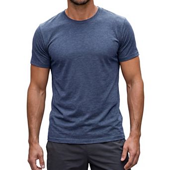 Men's Crew Neck T-Shirt Short Sleeve Stretch Casual Lightweight Tee Shirts