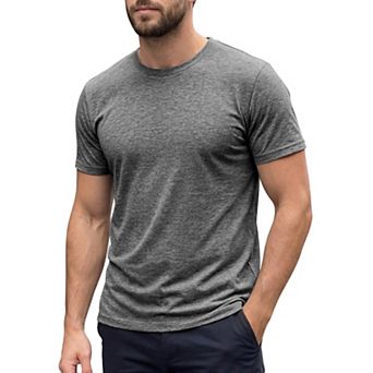Men's Crew Neck T-Shirt Short Sleeve Stretch Casual Lightweight Tee Shirts