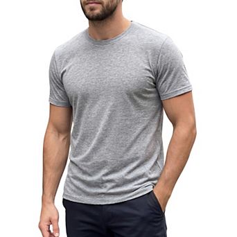 Men's Crew Neck T-Shirt Short Sleeve Stretch Casual Lightweight Tee Shirts