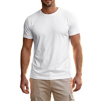 Men's Crew Neck T-Shirt Short Sleeve Stretch Casual Lightweight Tee Shirts