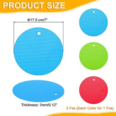 3Pcs Silicone Jar Opener Pads, Texture Can Opener Multipurpose Round Bottle Lid Opener