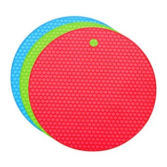3 pc Silicone Jar Opener Pads, Texture Can Opener Multipurpose Round Bottle Lid Opener