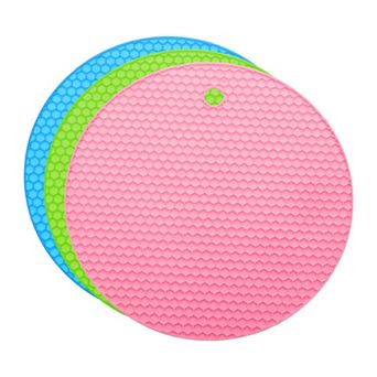 3 pc Silicone Jar Opener Pads, Texture Can Opener Multipurpose Round Bottle Lid Opener