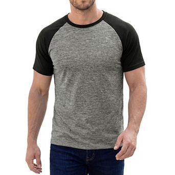 Men's Raglan T-Shirts Short Sleeve Crewneck Color Block Casual Lightweight Baseball Tee Shirt