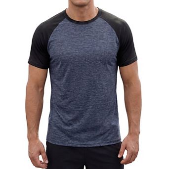 Men's Raglan T-Shirts Short Sleeve Crewneck Color Block Casual Lightweight Baseball Tee Shirt