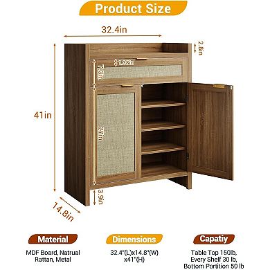 3PC Boho Shoe Cabinet