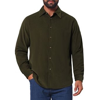 Men's 100% Cotton Dress Shirt Long Sleeve Solid Casual Button Down Shirts