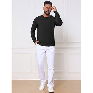 Men's Ribbed Crewneck Sweater Long Sleeve Winter Fall Pullover Casual Sweaters