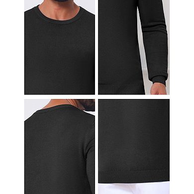 Men's Ribbed Crewneck Sweater Long Sleeve Winter Fall Pullover Casual Sweaters