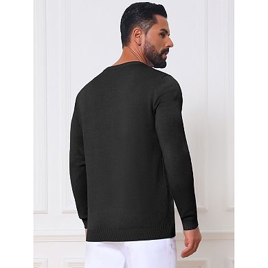 Men's Ribbed Crewneck Sweater Long Sleeve Winter Fall Pullover Casual Sweaters