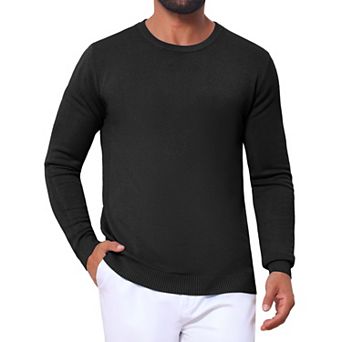Men's Ribbed Crewneck Sweater Long Sleeve Winter Fall Pullover Casual Sweaters