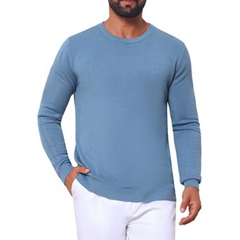 Men's Ribbed Crewneck Sweater Long Sleeve Winter Fall Pullover Casual Sweaters