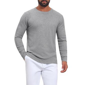 Men's Ribbed Crewneck Sweater Long Sleeve Winter Fall Pullover Casual Sweaters