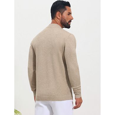 Men's Ribbed Mock Turtleneck Sweater Long Sleeve Pullover Casual Sweaters