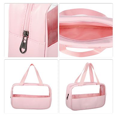 11.81"x3.94"x8.27" Women Durable Transparent Patchwork Bag for Vacation