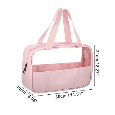 11.81"x3.94"x8.27" Women Durable Transparent Patchwork Bag for Vacation