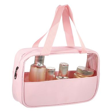 11.81"x3.94"x8.27" Women Durable Transparent Patchwork Bag for Vacation