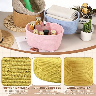 1Pc Rectangular Rope Basket Decorative Gift Chest Box Cute Organizer