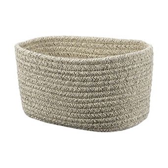 Small Rectangular Woven Rope Basket, Decorative Storage Box for Shelves & Organizing